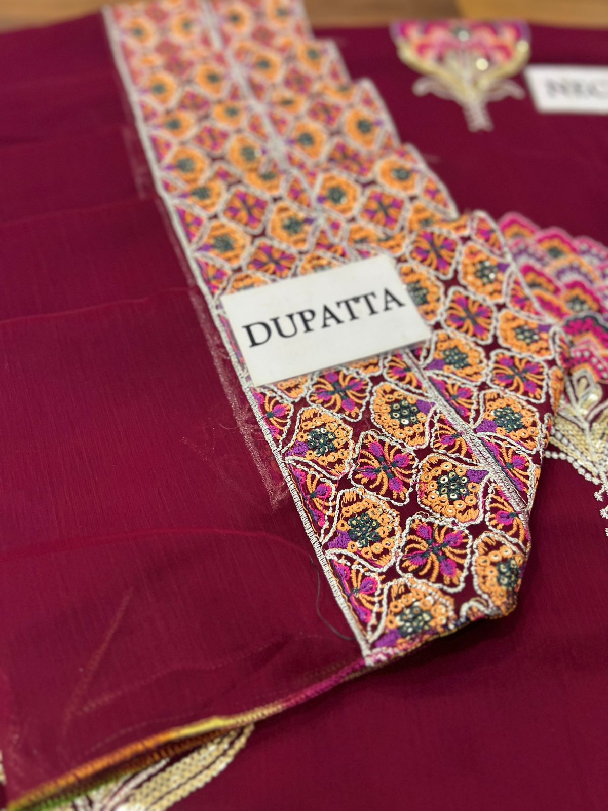 MEERAL CHIFFON WEDDING SUIT WITH CHIFFON DUPATTA |3PIECE UNSTICHED