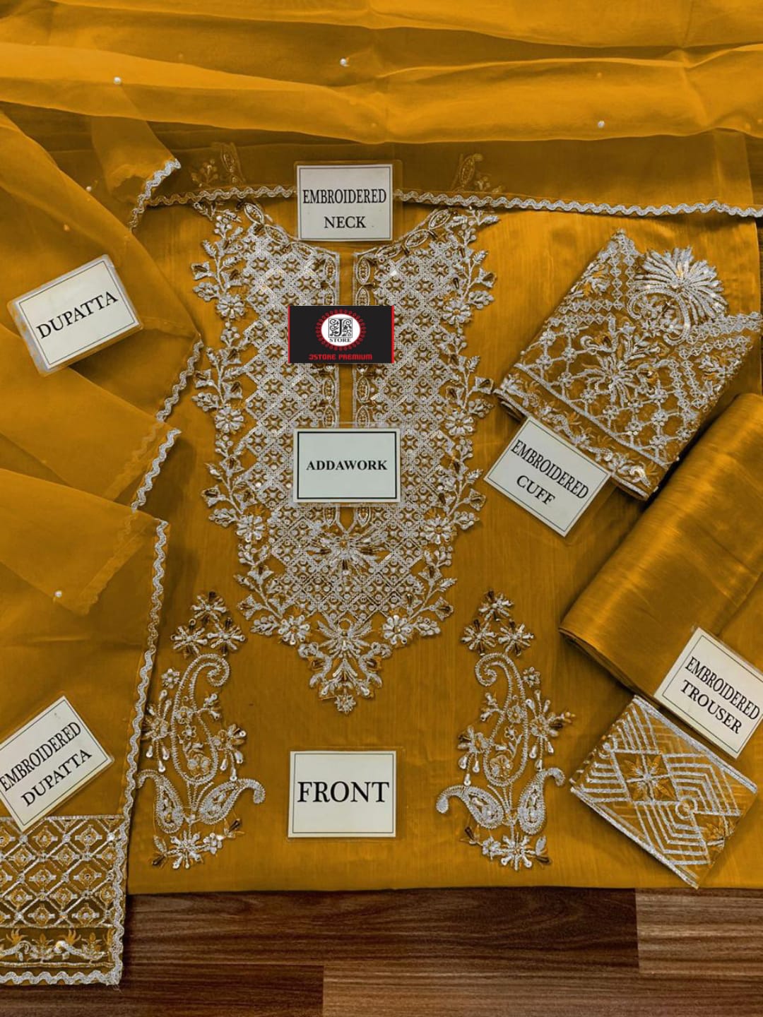 AYESHA HOOR SILK WEDDING WITH ORGENZA DUPATTA (Y) |3PIECE UNSTICHED