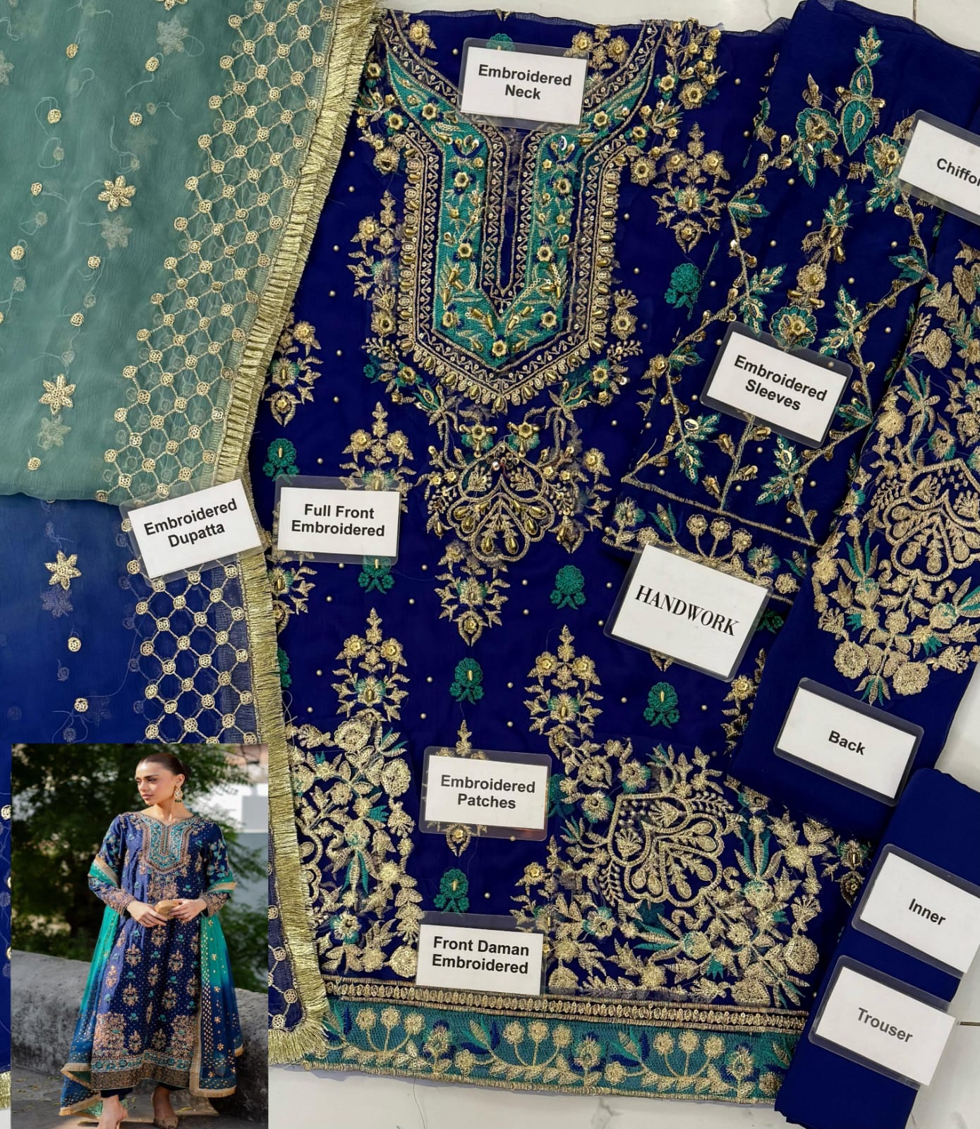 VINATGE BY ZOHRA CHIFFON WITH CHIFFON DUPATTA |3PIECE UNSTICHED