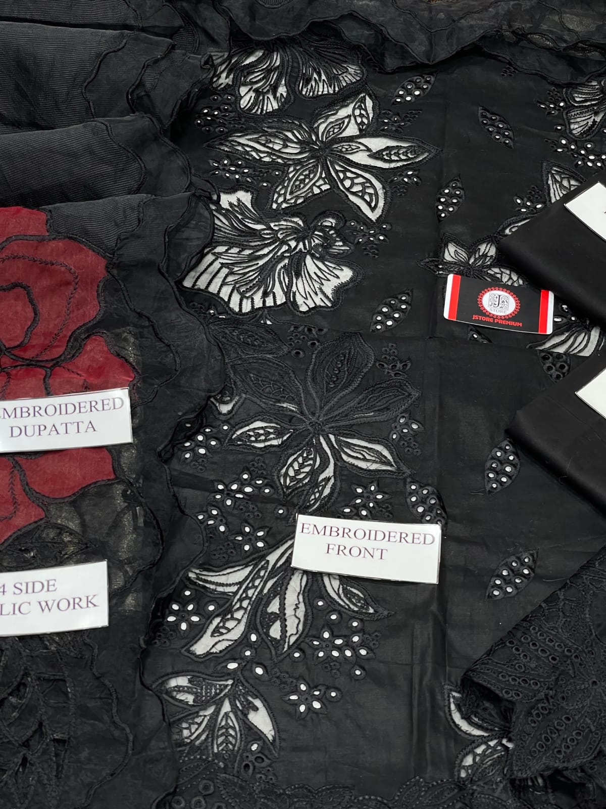 Rang Rasiya | Luxury Chikenkari Lawn Cutwork Dupatta | 3pc Unstiched