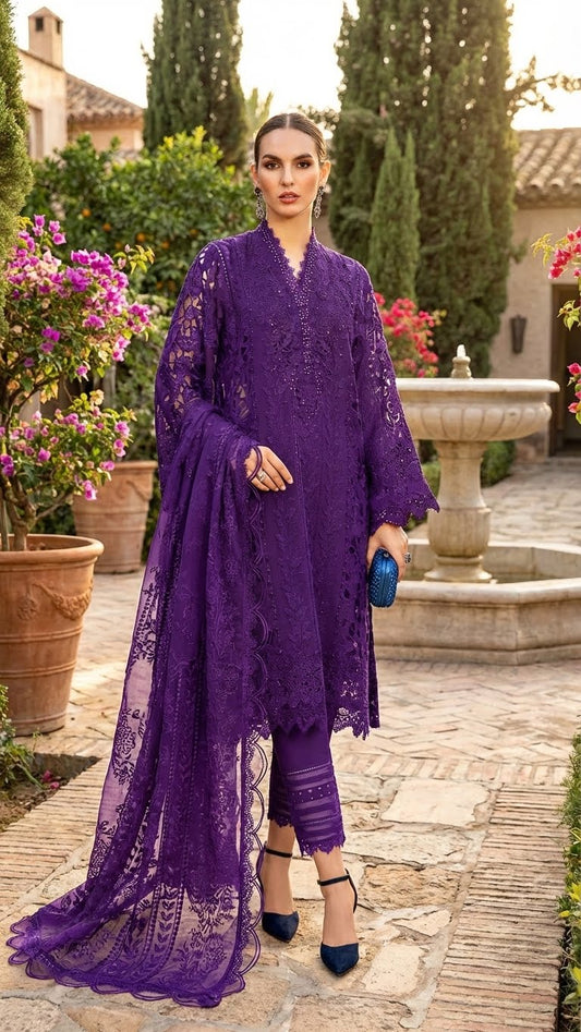 MARIAB | LUXURY CHIKENKARI LAWN |3 Pec unstiched