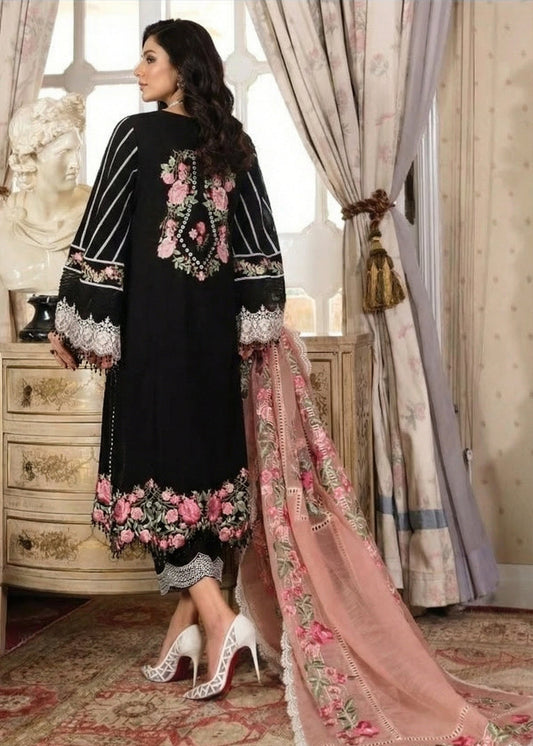 CRIMSON CHIKENKARI FANCY |3PC UNSTICHED