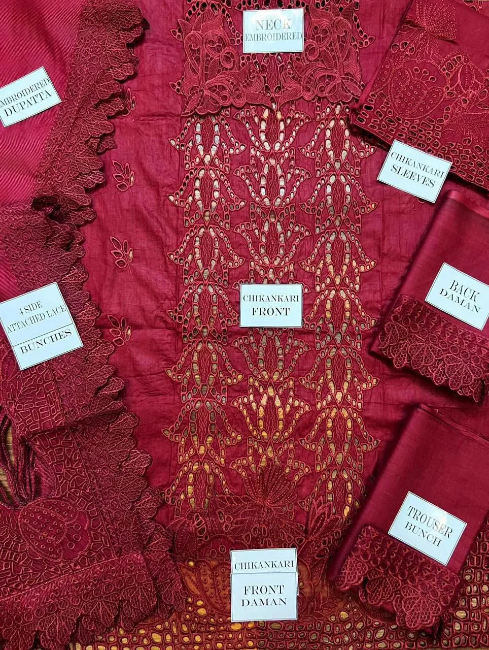 Rang Rasiya Premium Chikenkari Dress With Khaddi Net Dupatta