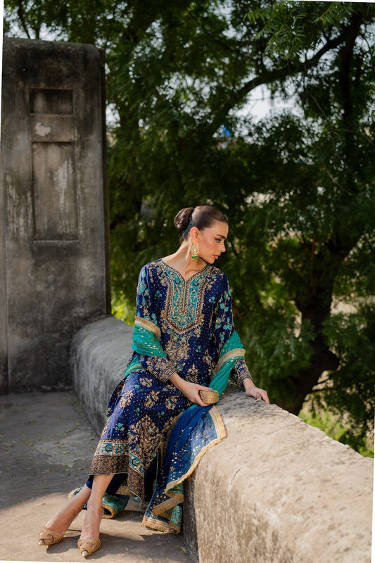 VINATGE BY ZOHRA CHIFFON WITH CHIFFON DUPATTA |3PIECE UNSTICHED