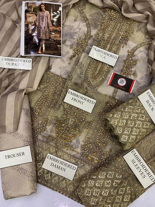 CHARIZMA SUNHERI ROYALE FESTIVE EDITION |KHADDI NET WITH KHADDI NET DUPATTA |3PC UNSTICHED