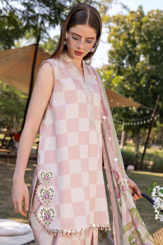 MARIAB BROWN HEART |PRINTED LAWN WITH CHIFFON DUPATTA |3PC UNSTICHED