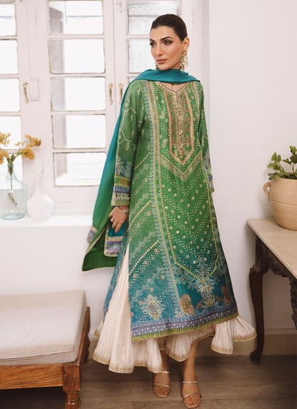 Farah Talib Aziz | Digital Print Embroidered Lawn With Embroidered Dupatta | 3Pc Unstiched