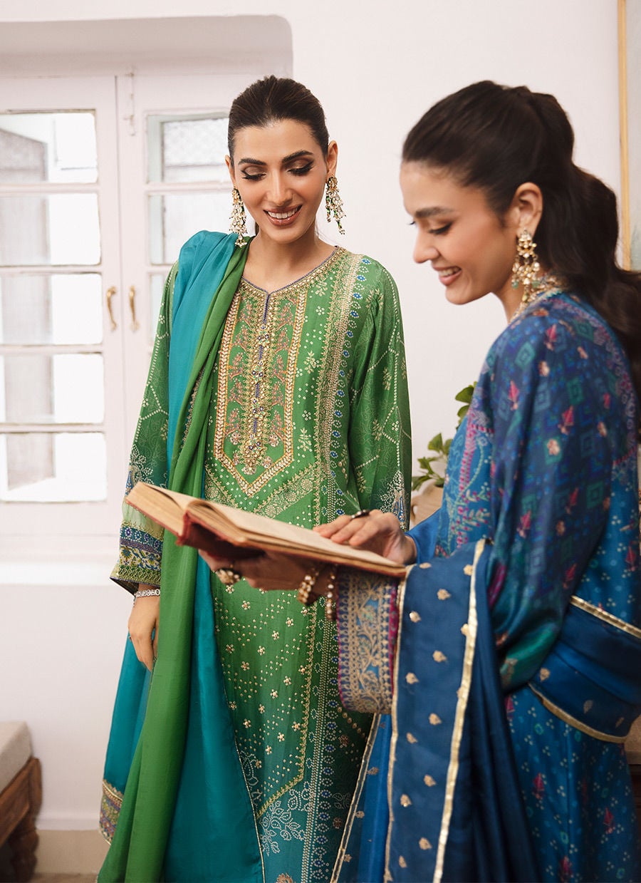 Farah Talib Aziz | Digital Print Embroidered Lawn With Embroidered Dupatta | 3Pc Unstiched