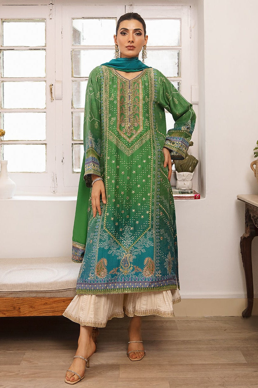 Farah Talib Aziz | Digital Print Embroidered Lawn With Embroidered Dupatta | 3Pc Unstiched