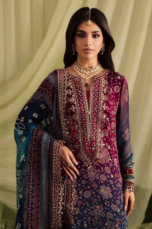 NUREH CHUNRI TIE N DYE WITH CHIFFON  DUPATTA |3PC UNSTICHED