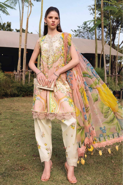 Maria B | Embroidery Lawn With Chiffon Dupatta | 3pec Unstiched
