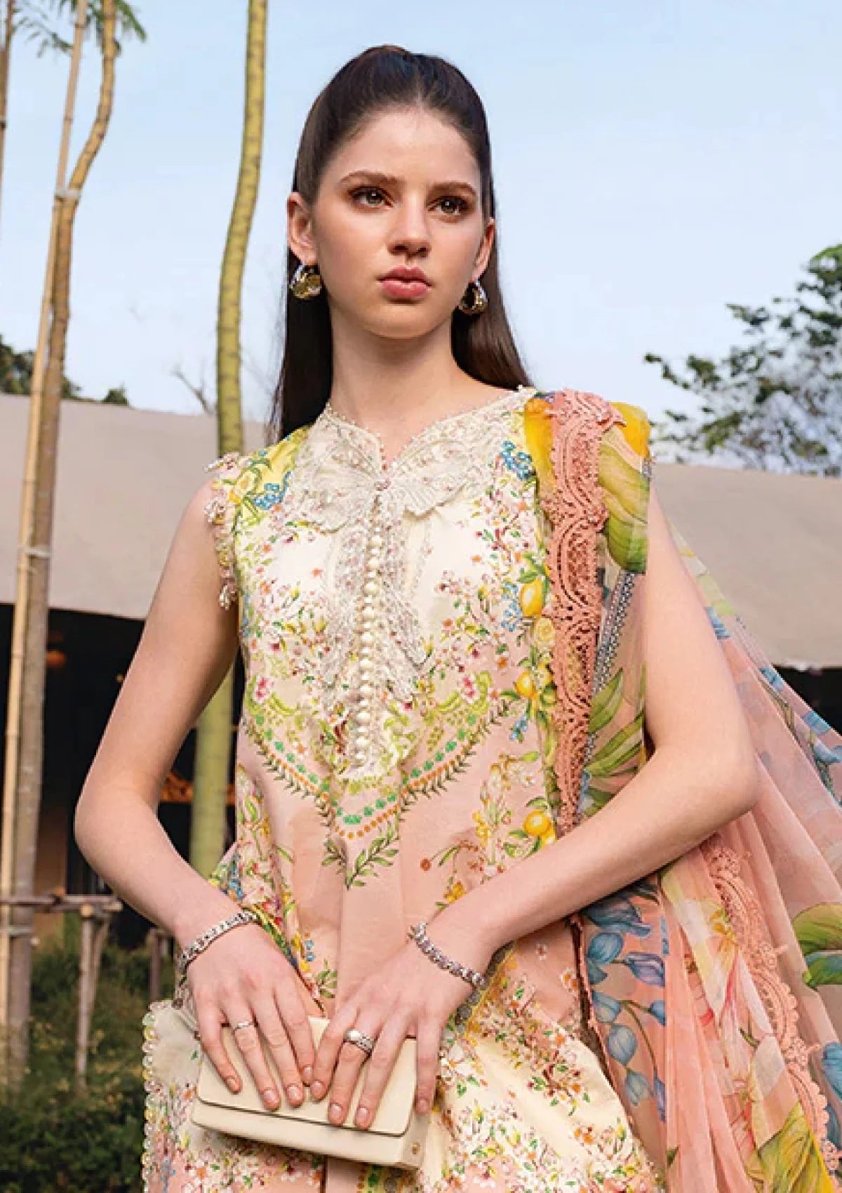 Maria B | Embroidery Lawn With Chiffon Dupatta | 3pec Unstiched