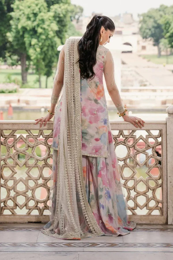 Jazmine | Multi Shade With Heavy Embroidered Net Dupatta | 3pec Unstiched