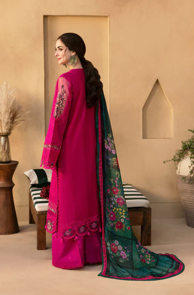 Saira Rizwan | Luxury Chikenkari Lawn Printed Silk Dupatta  | 3piece Unstiched