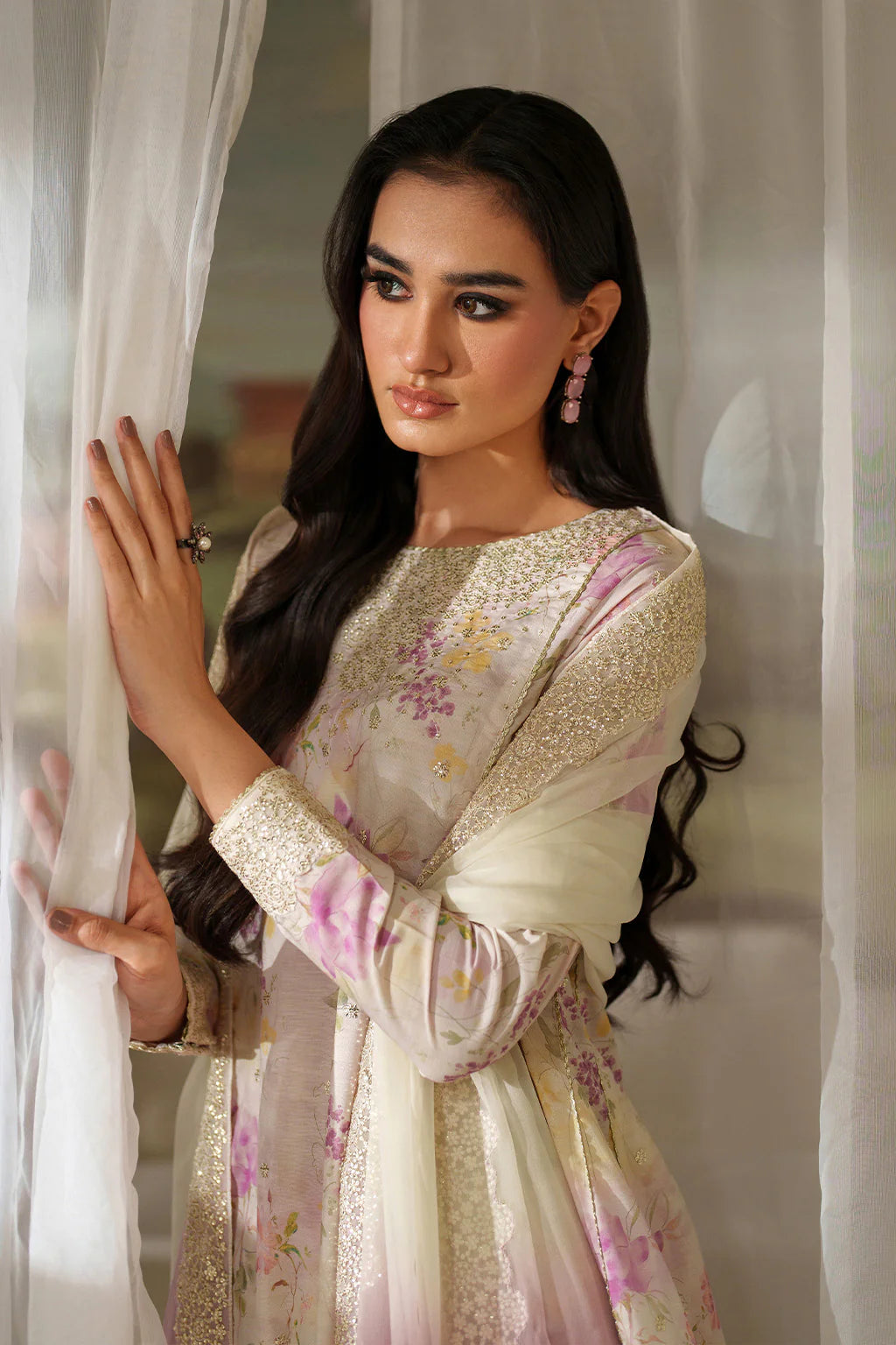 Iznik | Printed Lawn With Chiffon Dupatta Heavy Embroidered | 3pc Unstiched