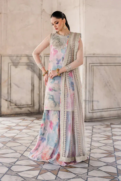 Jazmine | Multi Shade With Heavy Embroidered Net Dupatta | 3pec Unstiched