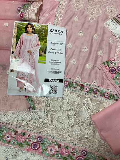 Karma Luxury Lawn  Collection – Premium Designer Summer Suit | 3PcUnstitched