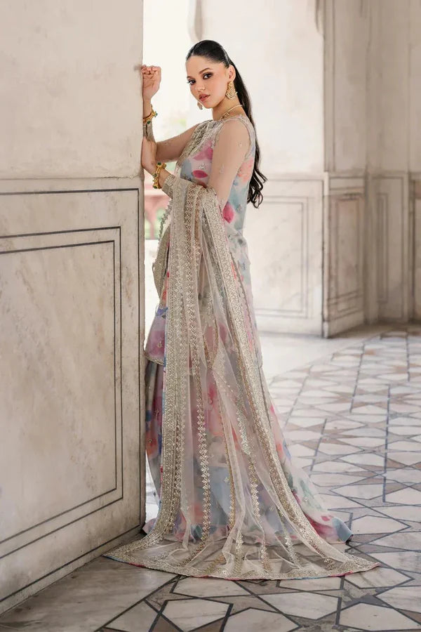Jazmine | Multi Shade With Heavy Embroidered Net Dupatta | 3pec Unstiched