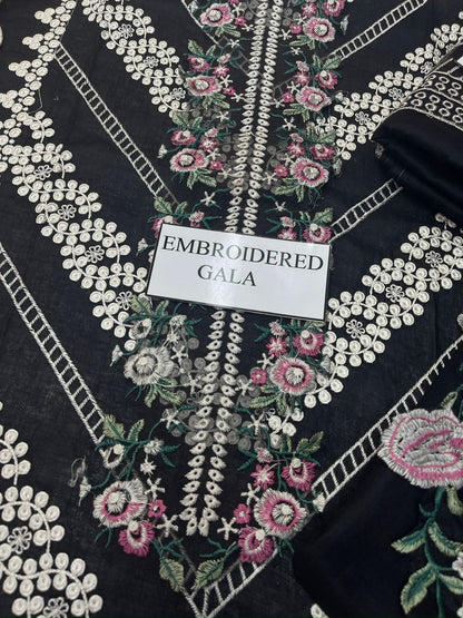 CRIMSON CHIKENKARI FANCY |3PC UNSTICHED