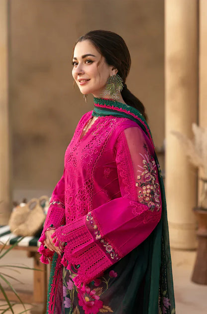 Saira Rizwan | Luxury Chikenkari Lawn Printed Silk Dupatta  | 3piece Unstiched