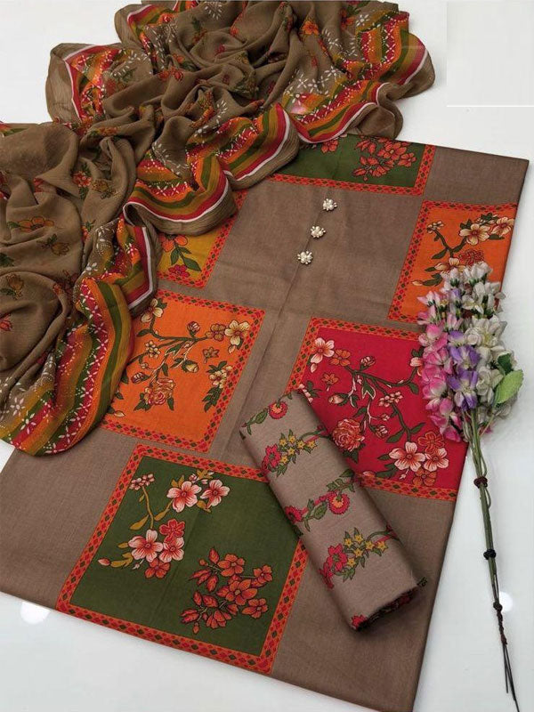 Digital Printed Lawn Dress With Printed Lawn Dupatta 3PcUnstitched