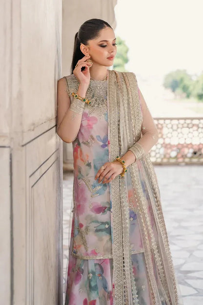 Jazmine | Multi Shade With Heavy Embroidered Net Dupatta | 3pec Unstiched