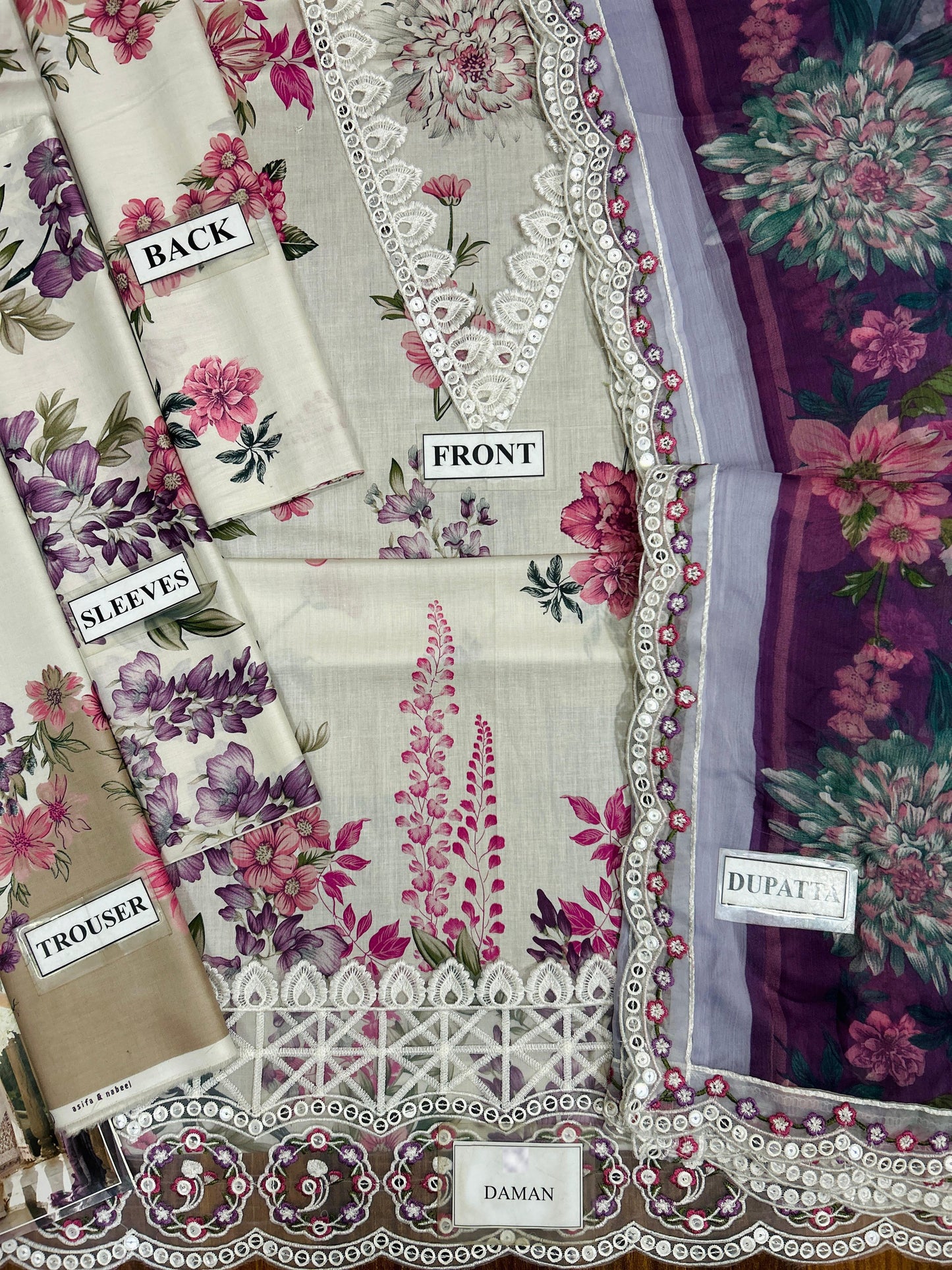 ASIFA & NABEEL Premium Lawn Suit with Chiffon Dupatta 3PC Unstitched