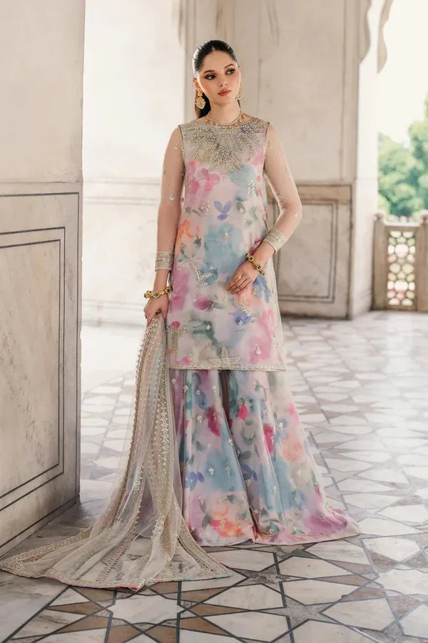 Jazmine | Multi Shade With Heavy Embroidered Net Dupatta | 3pec Unstiched