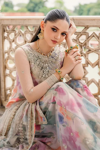 Jazmine | Multi Shade With Heavy Embroidered Net Dupatta | 3pec Unstiched