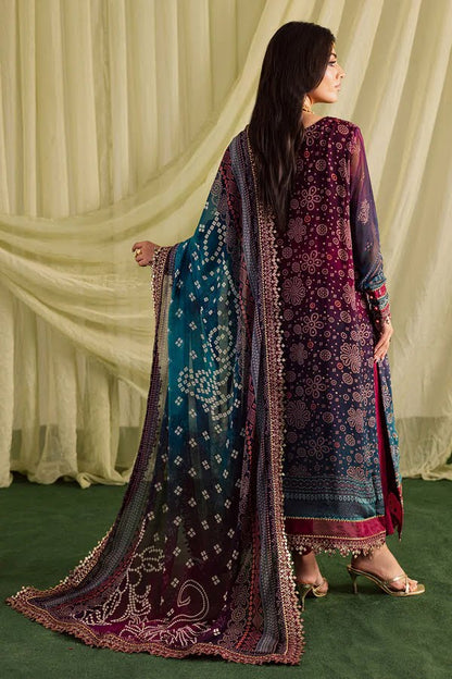 NUREH CHUNRI TIE N DYE WITH CHIFFON  DUPATTA |3PC UNSTICHED