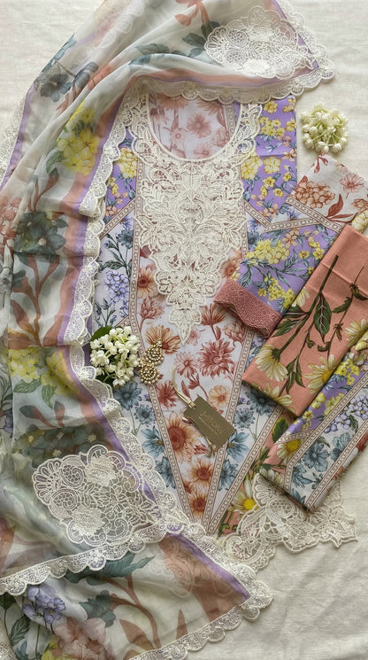 MARIAB LUXURY LAWN COLLECTION (UH) DUPATTA |3PC UNSTICHED