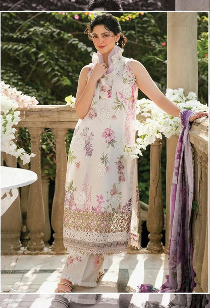 ASIFA & NABEEL Premium Lawn Suit with Chiffon Dupatta 3PC Unstitched