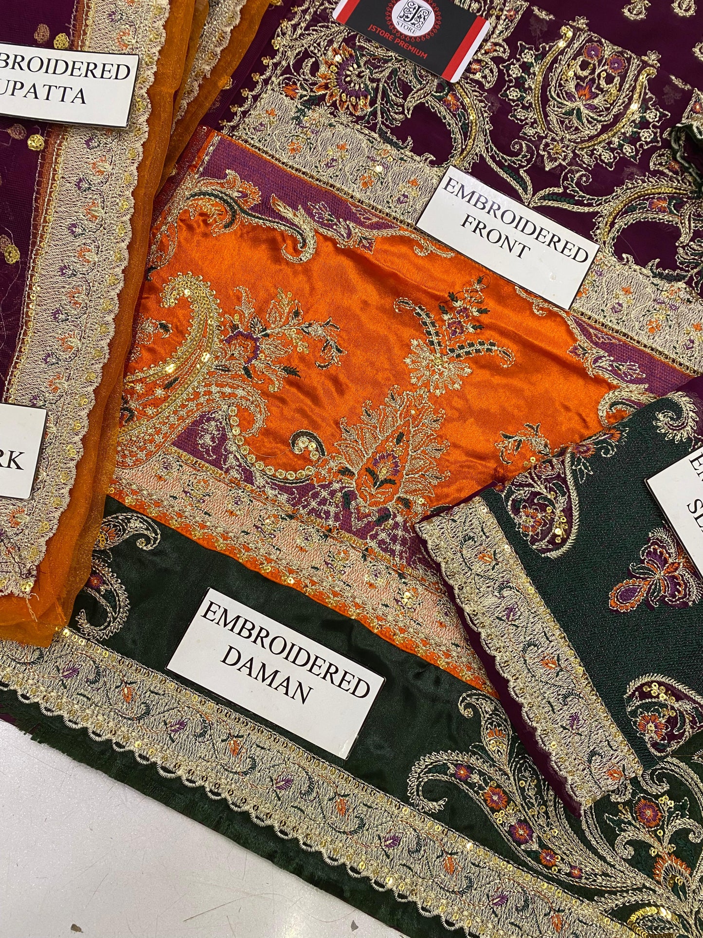 CARIZMA EMBROIDERED CHIFFON DRESS WITH NAT DUPATTA  | 3-PIECE UNSTICHED