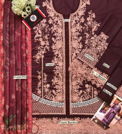 JADE CHIKENKARI BY HANIA AMIR |3PEC UNsTICHED