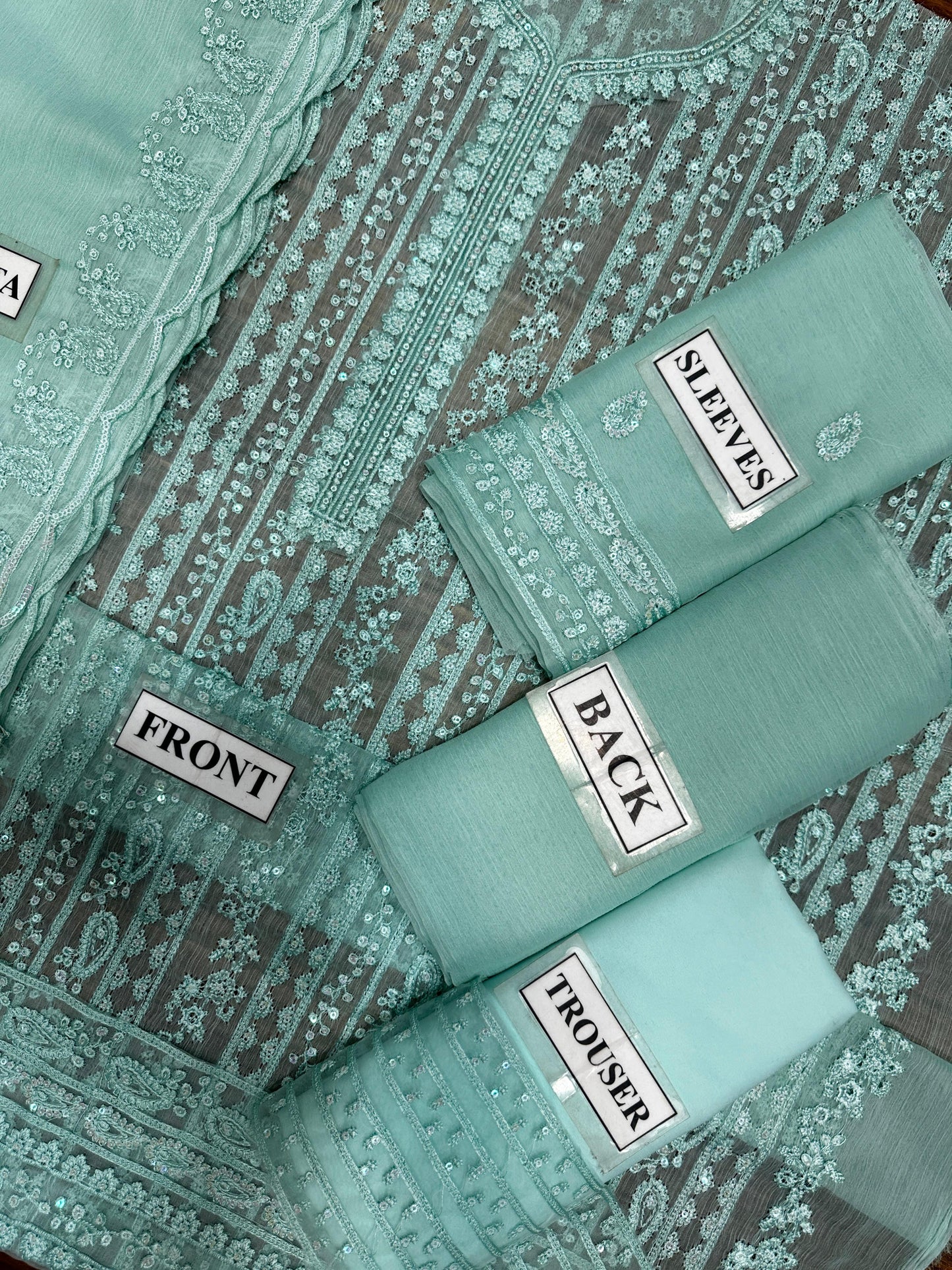 AZURE CHIFFON WITH CHIFFON EMBROIDERD DUPATTA  |3PIECE UNSTICHED