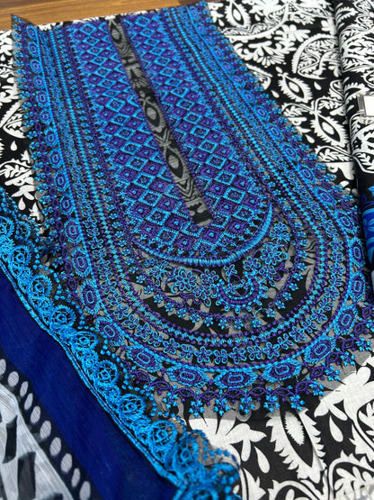 ZAINAB CHOTTANI BELLA WITH CHIFFON DUPATTA  |3PIECE UNSTICHED