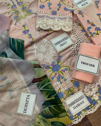 MUSHQ CHIKENKARI WITH DIGITAL PRINTED SILK DUPATTA  |3PIECE UNSTICHED