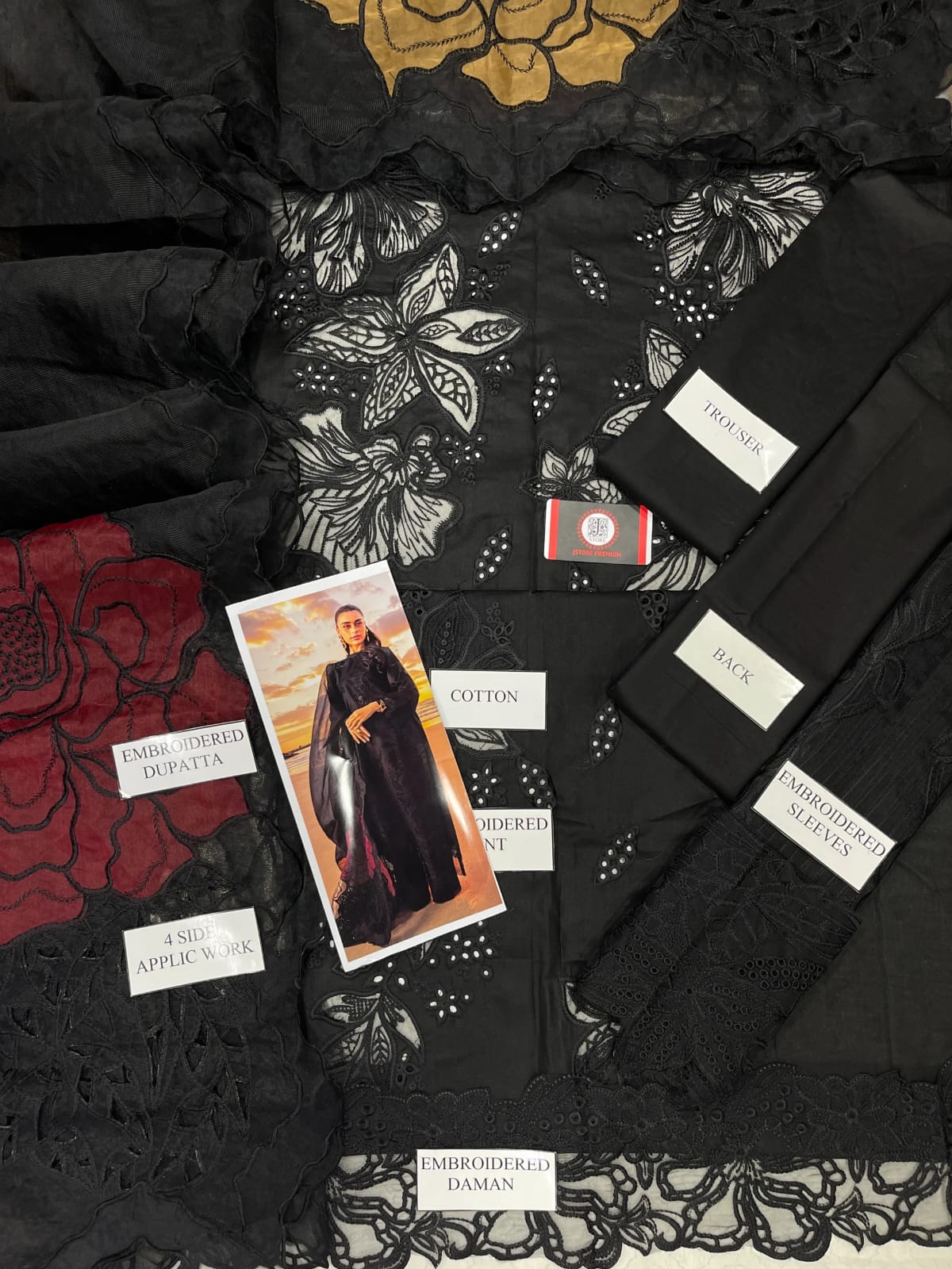 Rang Rasiya | Luxury Chikenkari Lawn Cutwork Dupatta  | 3pc Unstiched