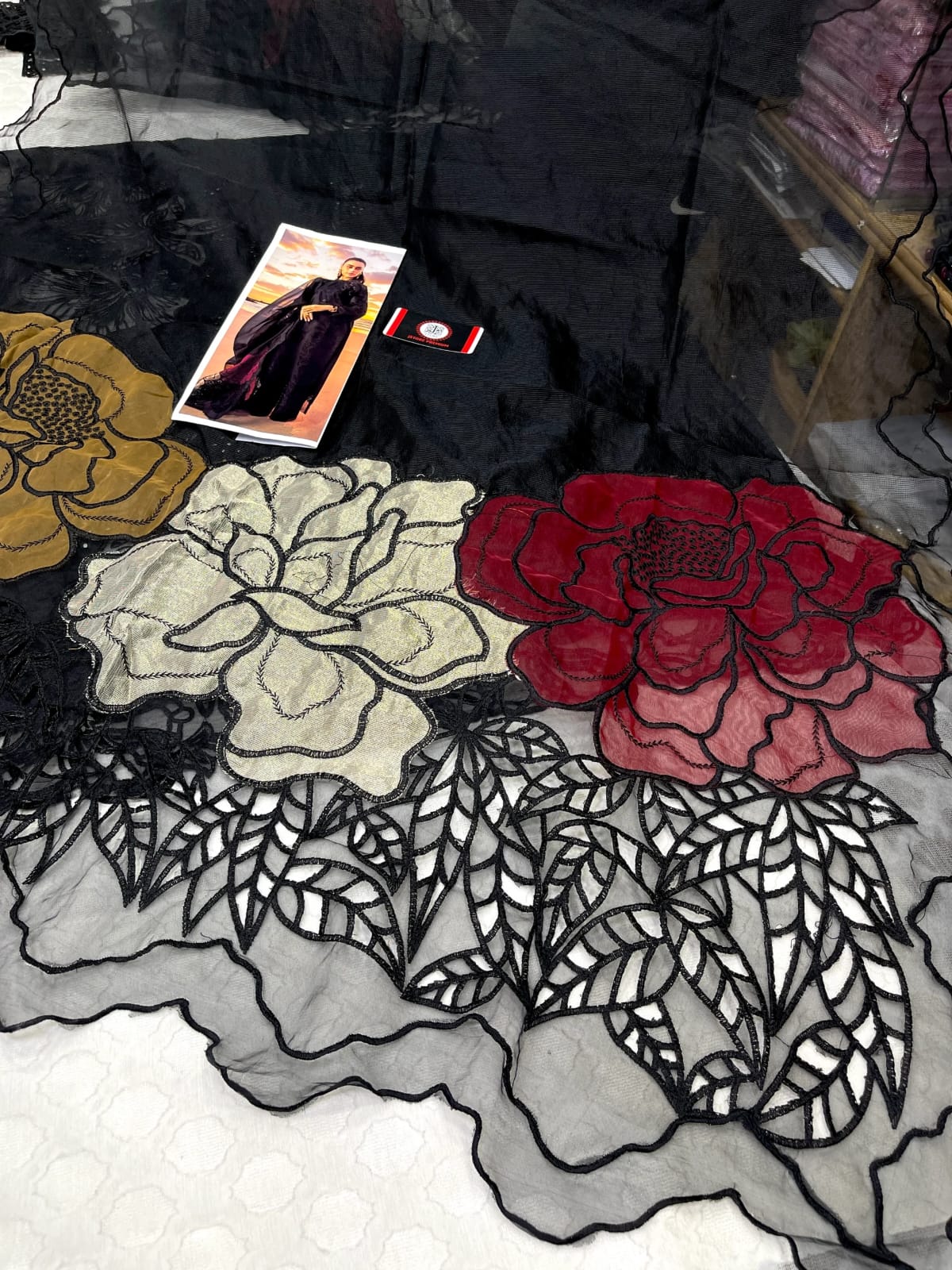 Rang Rasiya | Luxury Chikenkari Lawn Cutwork Dupatta  | 3pc Unstiched