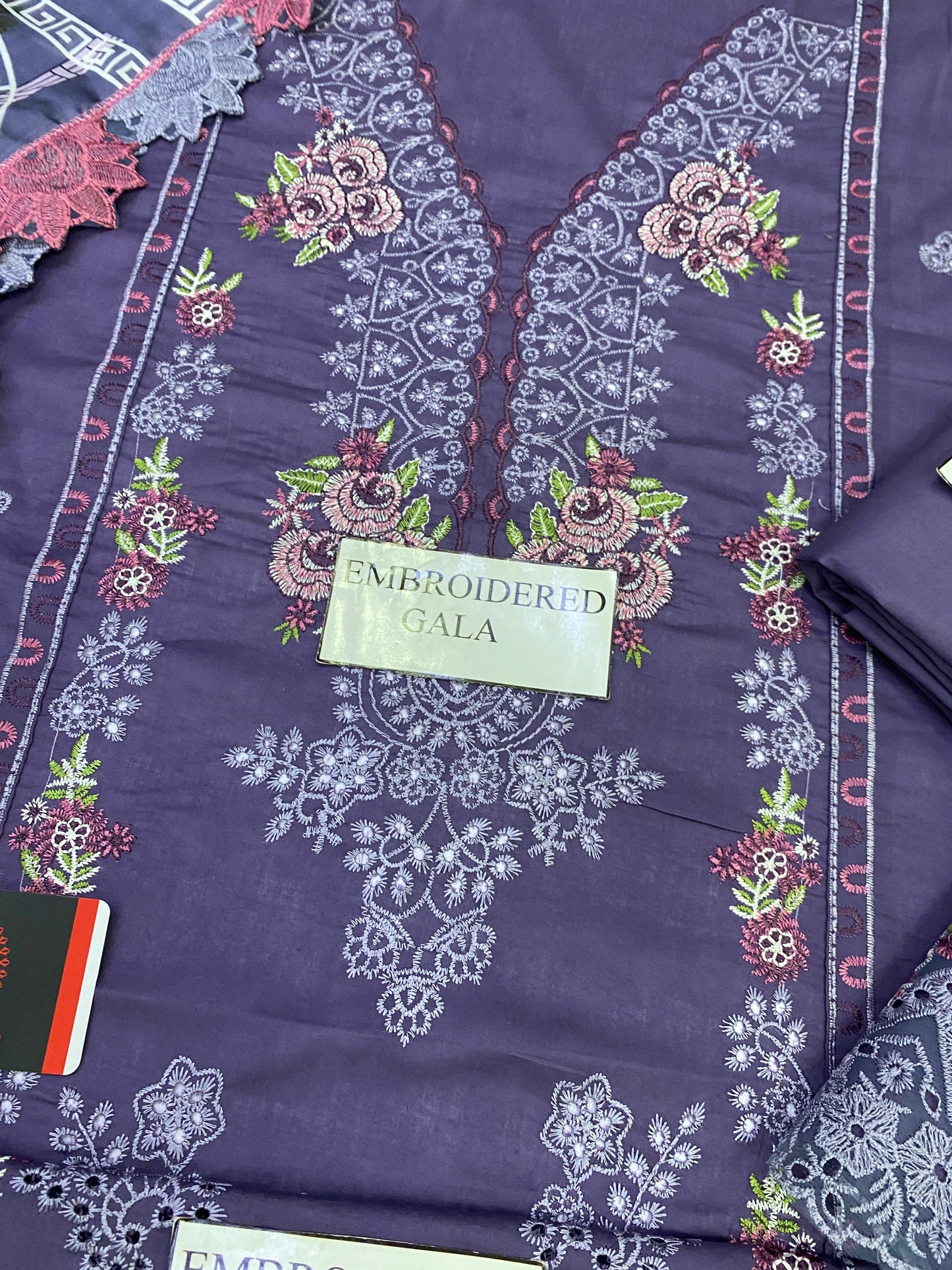 JADE BANAFSHAH CHIKENKARI | EMBROIDED SILK DUPATTA | 3PC UNSTICHED