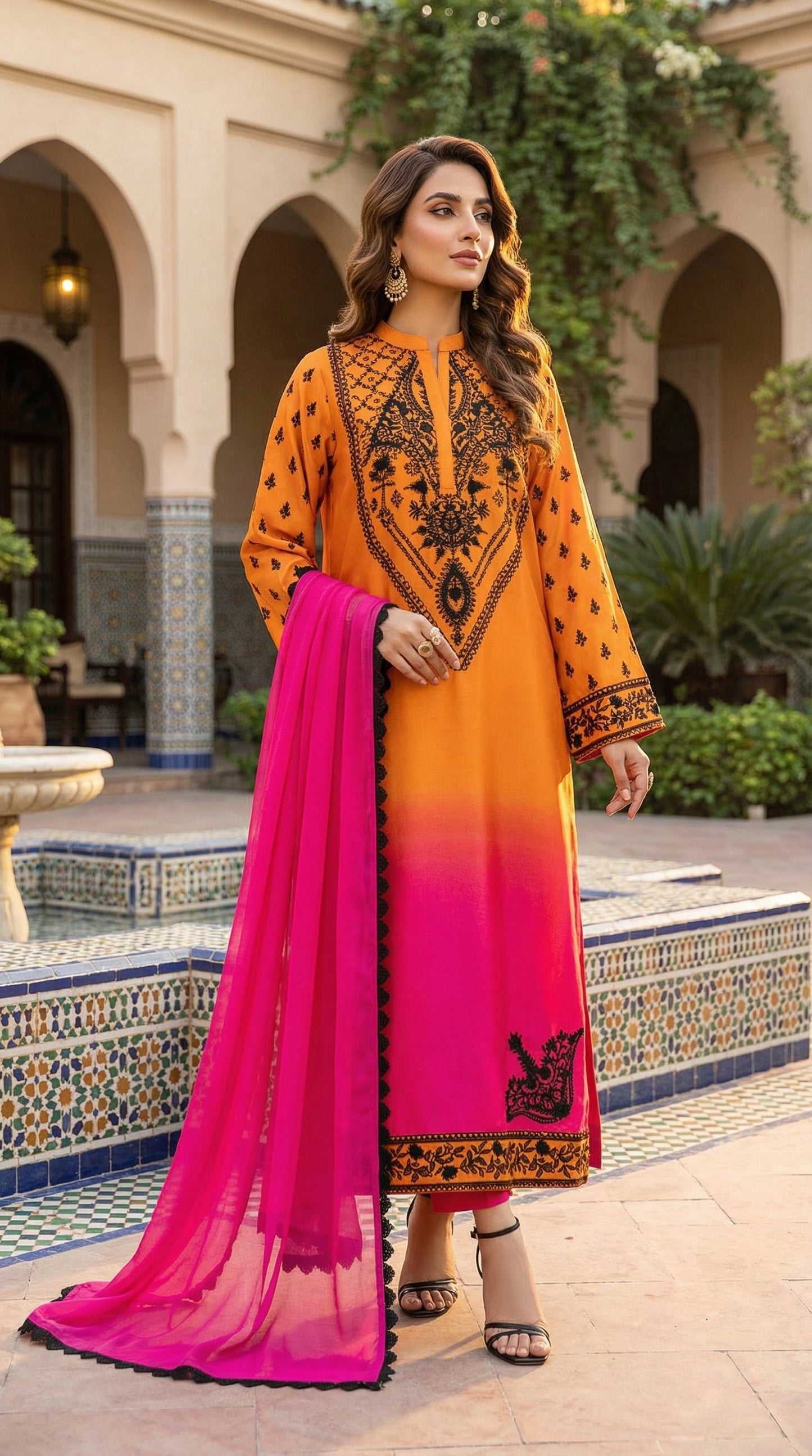 Luxury Silk Dress | 3pec Unstiched
