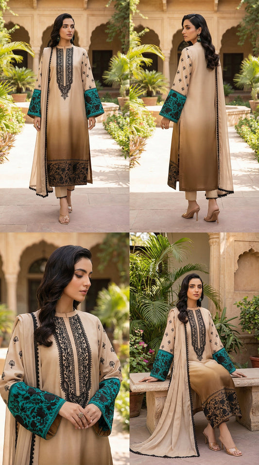 Luxury Silk Dress | 3pec Unstiched