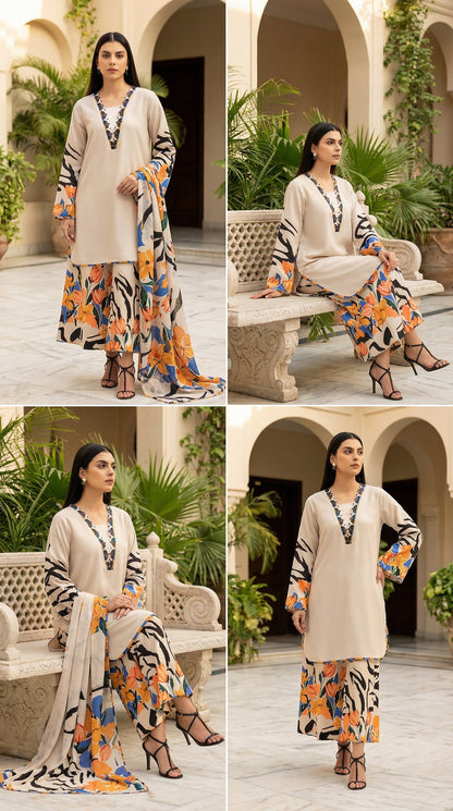 Luxury Silk Dress | 3pec Unstiched