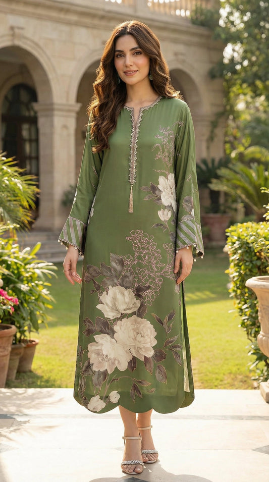 Luxury Silk Dress | 3pec Unstiched