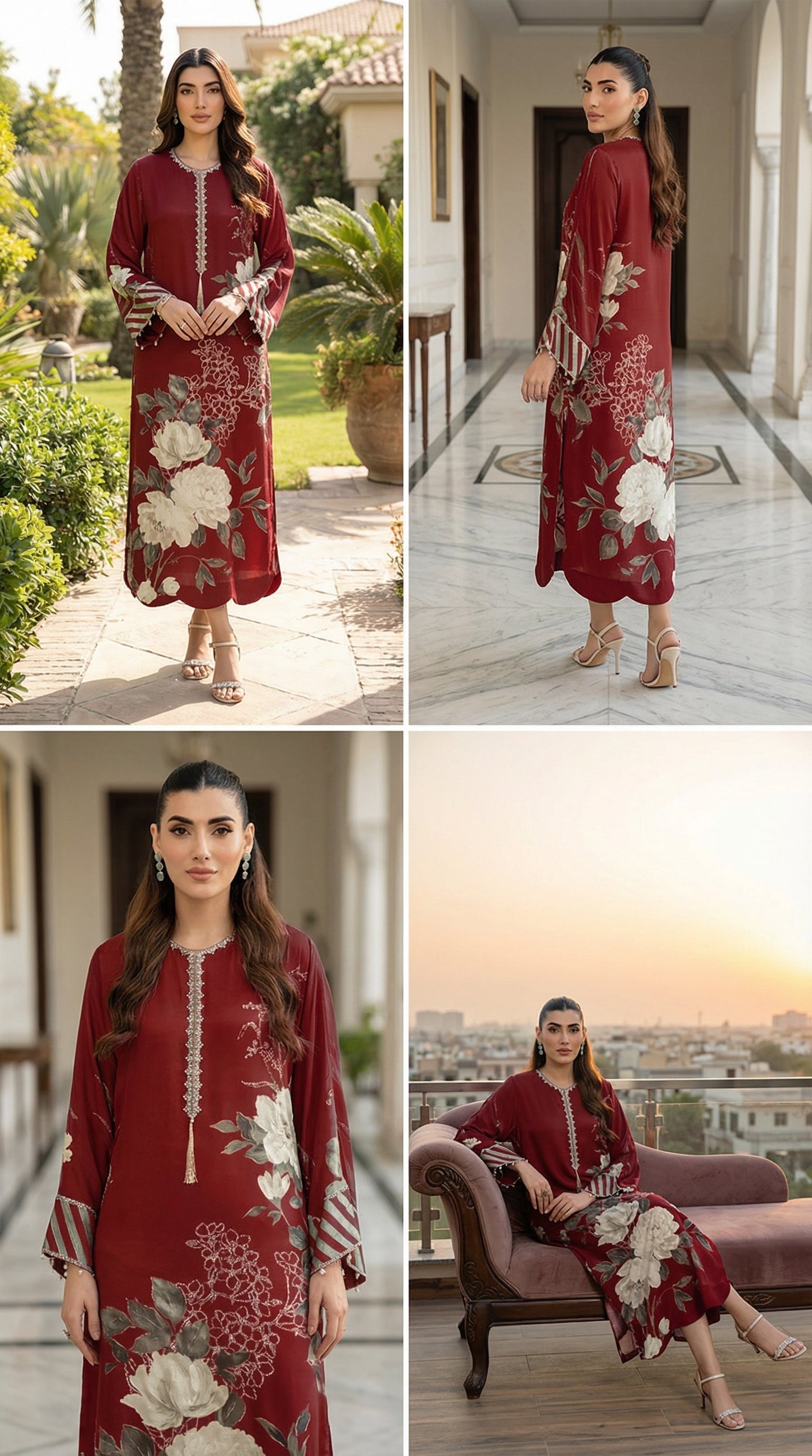 Luxury Silk Dress | 3pec Unstiched