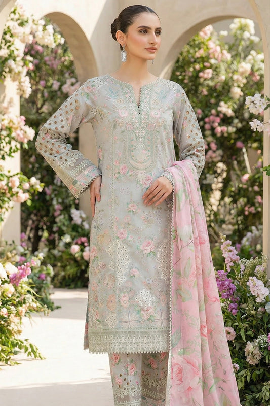 Iznik | M Print | Digital Printed Lawn Chiffon Dupatta | 3pc Unstiched