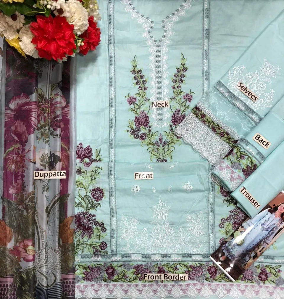 Jade | Chikenkari Embroided Lawn By Hania Amir | 3pec Unstiched