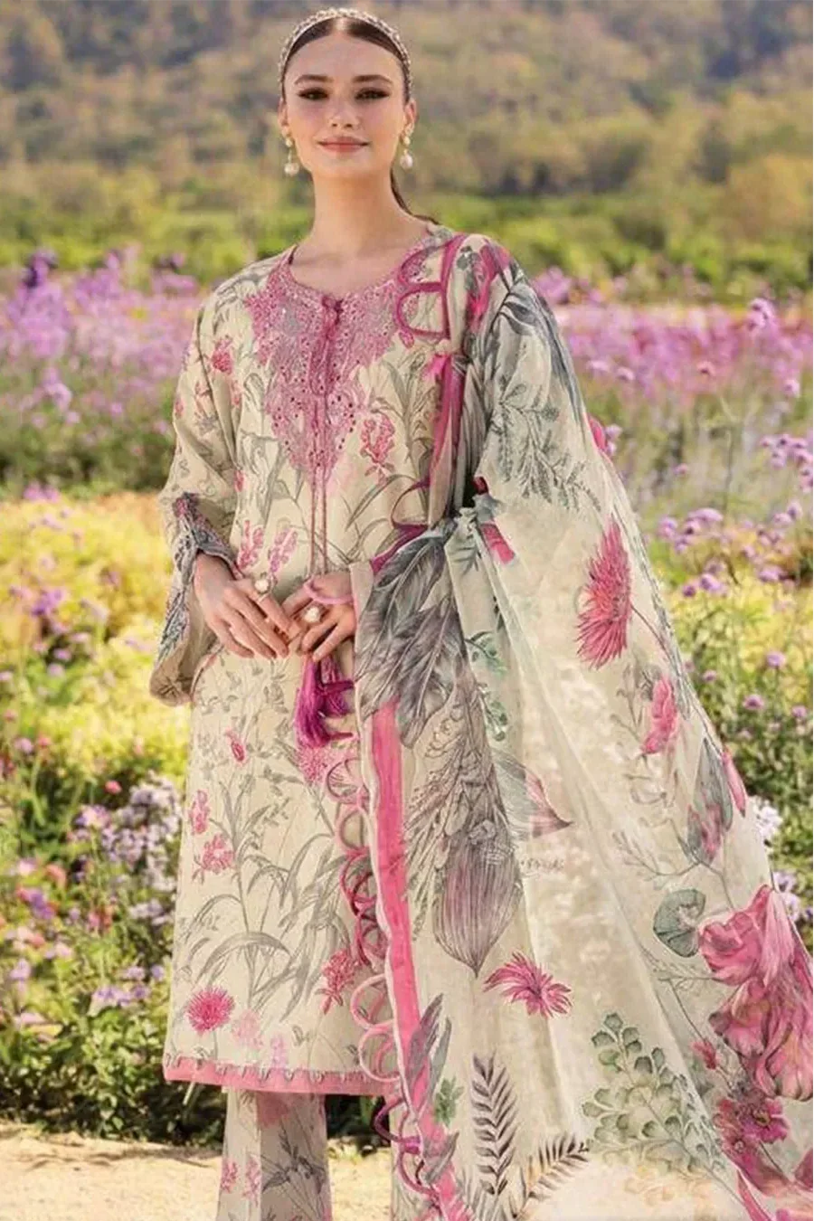 Jade | Summer Lawn With Chiffon Dupatta | 3pec Unstiched