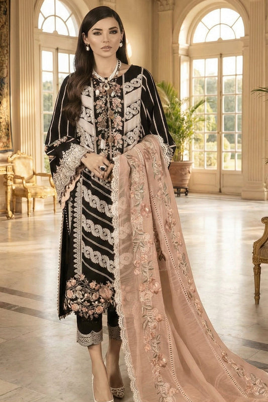 CRIMSON CHIKENKARI FANCY |3PC UNSTICHED