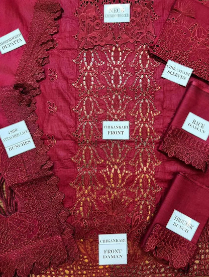 Rang Rasiya Premium Chikenkari Dress With Khaddi Net Dupatta